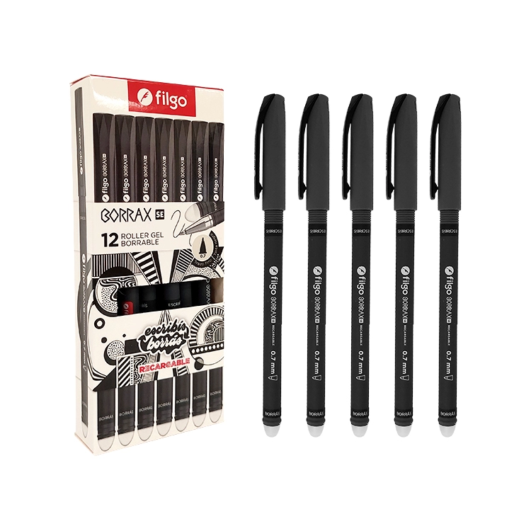 Boligrafo Lapicera Borrable Filgo Roller Gell Borrax SE Negro por unidad Art.BRXSE7-C12-001